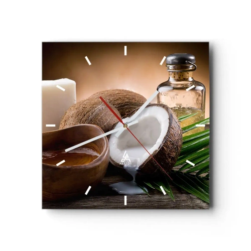 Zegar ścienny - Zdrowie z tropikalnych wysp - 40x40 cm