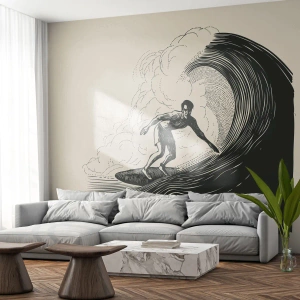 Fototapeta Samoprzylepna Deluxe Sticker - Król fali - Fala, Surfing, Sport - 100x70 cm