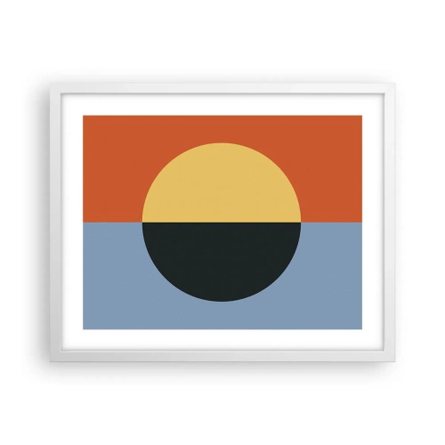 Plakat w białej ramie - Kompozycja ciepła i chłodu - 50x40 cm