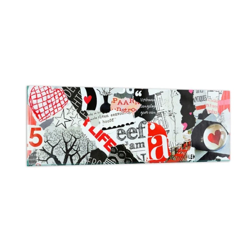 Obraz na szkle - Hipsterski kolaż - 90x30 cm