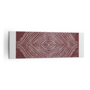 Obraz na płótnie - Symetryczne fale w białych liniach na brązowym tle - 160x50cm - Przestrzeń mówi - Nowoczesna dekoracja ścienna do salonu i sypialni ARTTOR