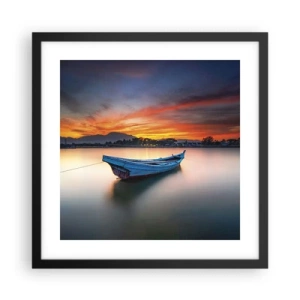Plakat w czarnej ramie - Nadchodzi dobra noc - 40x40 cm