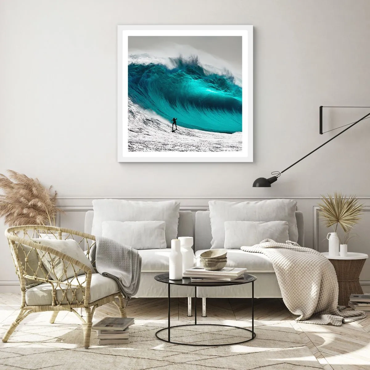 Plakat w białej ramie - Wyzwanie przyjęte - 60x60 cm