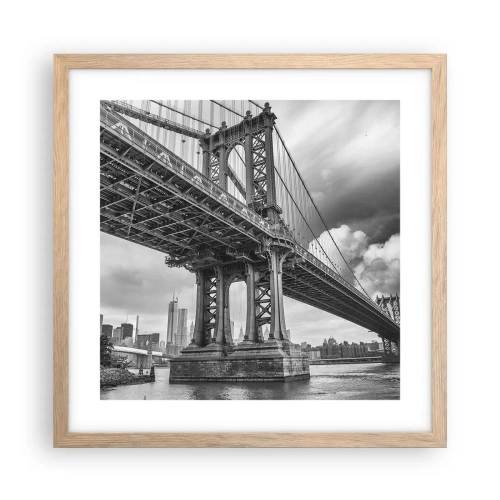 Plakat w ramie jasny dąb - Do serca miasta - 40x40 cm