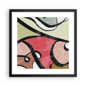 Plakat w czarnej ramie - Piruety wśród barw - 40x40 cm