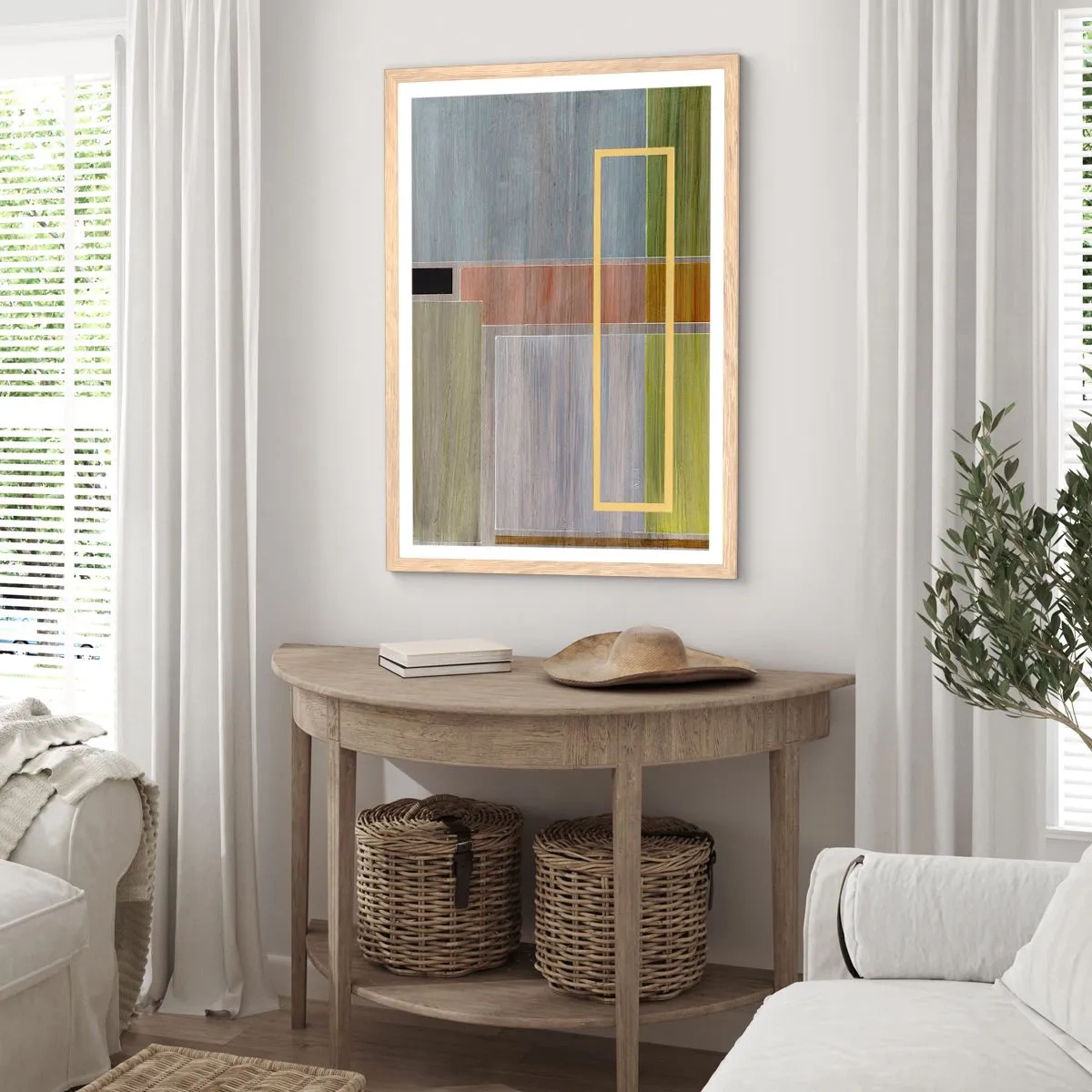 Plakat w ramie jasny dąb - Prosto i spokojnie - 50x70 cm