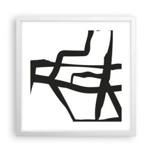Plakat w białej ramie - Czarno-biała konstrukcja - 40x40 cm