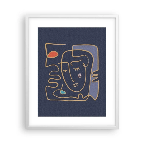 Plakat w białej ramie - W zamyśleniu - 40x50 cm