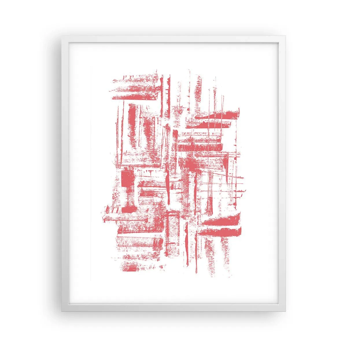 Plakat w białej ramie - Czerwone miasto - 40x50 cm