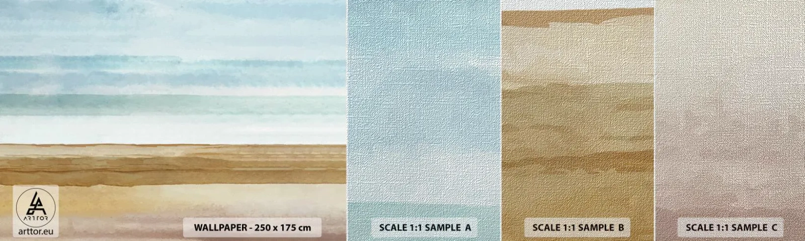 Fototapeta Próbka Premium Canvas - Ukojenie - Abstrakcja, Brzeg Morza, Plaża - 100x30 cm