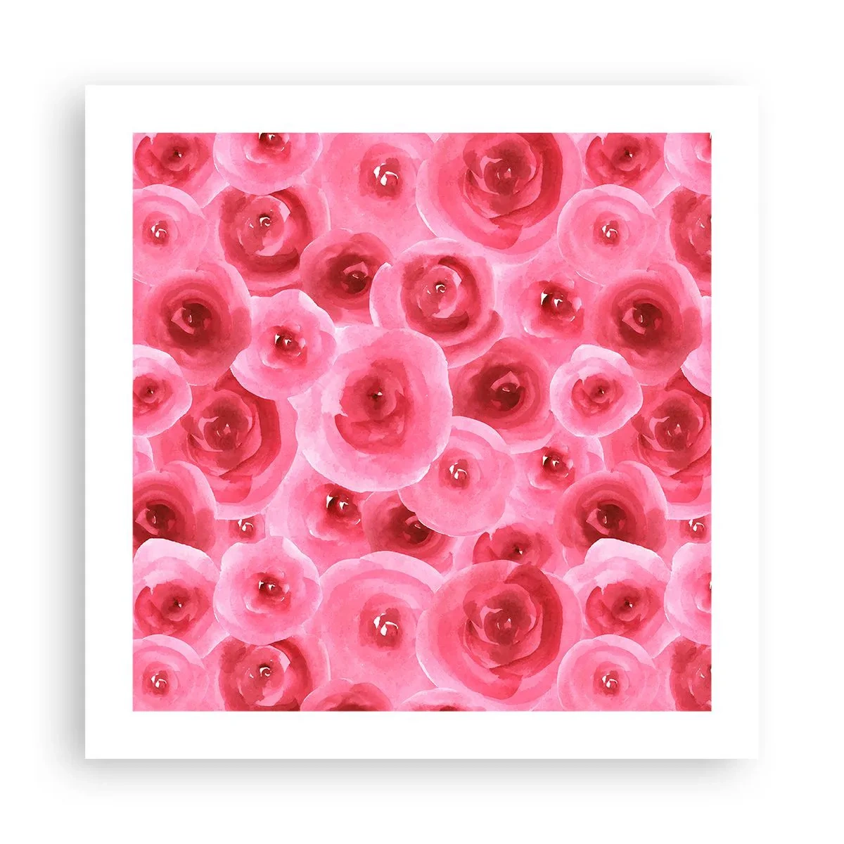 Plakat - Róże na dole i na górze - 50x50 cm