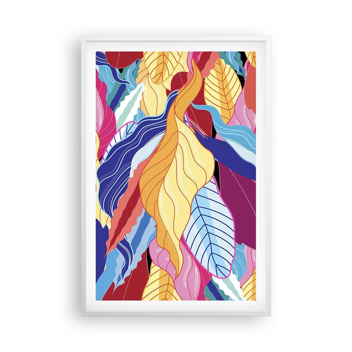 Plakat w białej ramie - Kolorowy bałagan - 61x91 cm