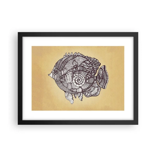 Plakat w czarnej ramie - Z oceanu ornamentów - 40x30 cm
