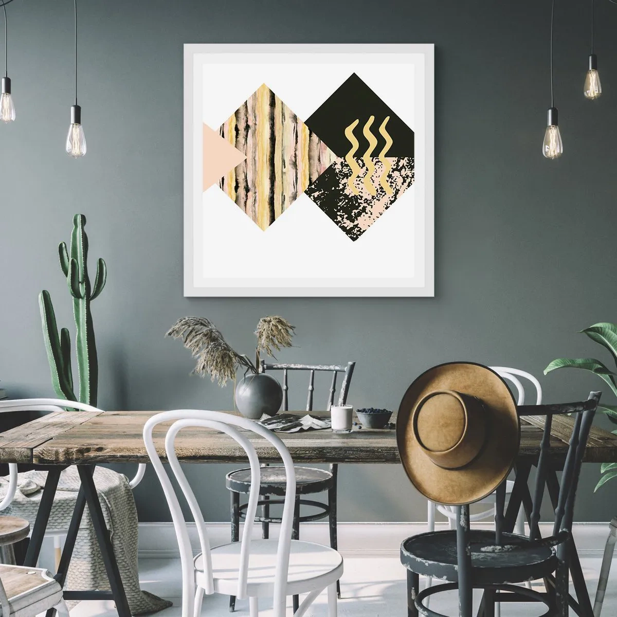 Plakat w białej ramie - Nie takie proste - 40x40 cm