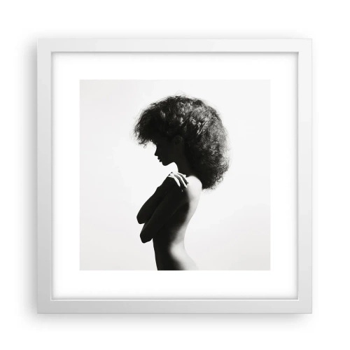 Plakat w białej ramie - Jak kwiat na smukłej łodydze - 30x30 cm