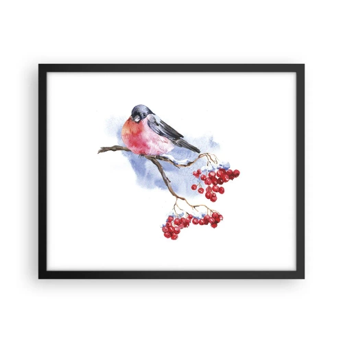 Plakat w czarnej ramie - Zima w kolorze - 50x40 cm