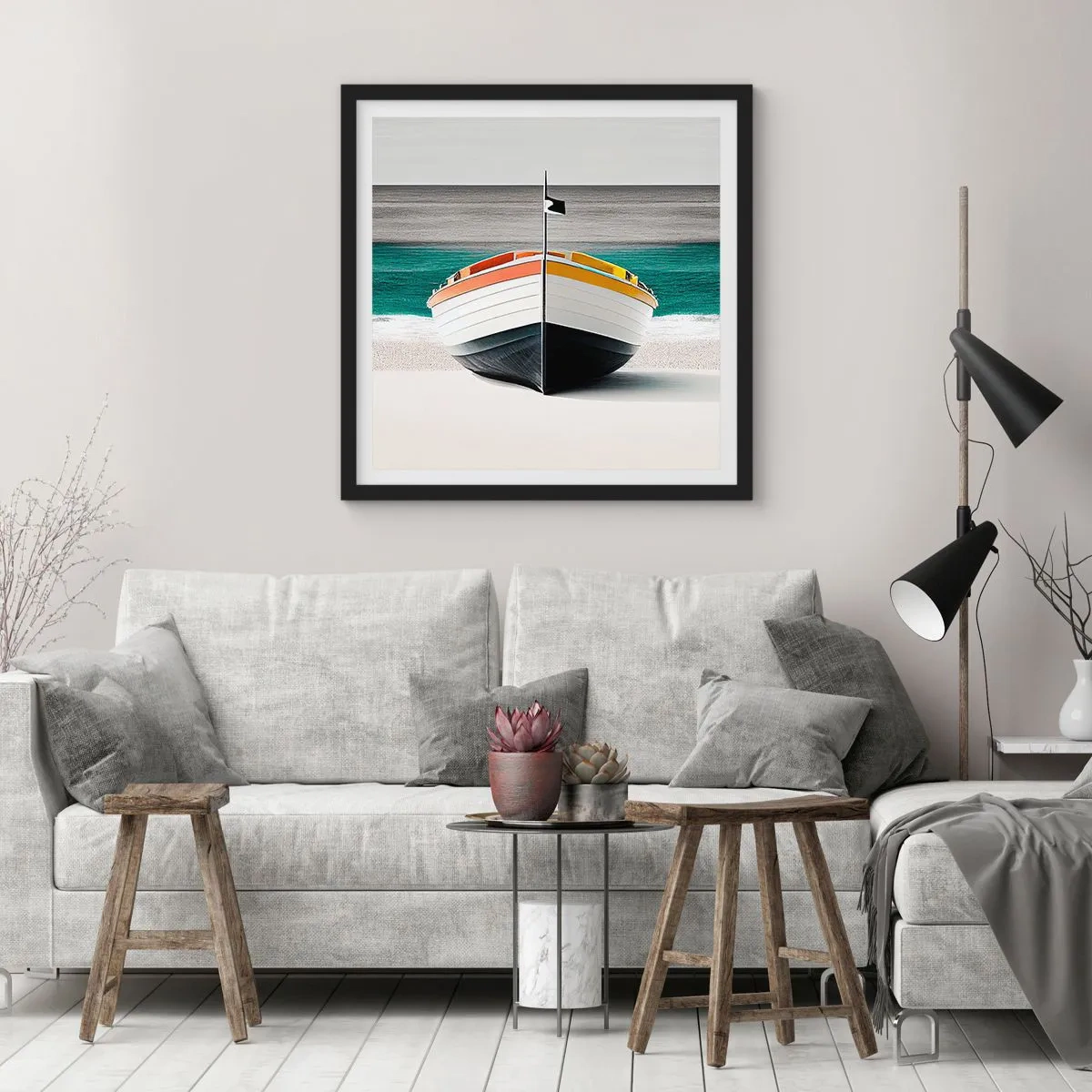 Plakat w czarnej ramie - Na swoim miejscu - 60x60 cm