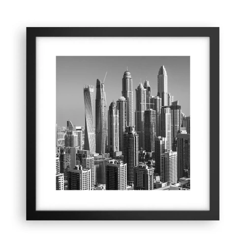 Plakat w czarnej ramie - Miasto nad pustynią - 30x30 cm