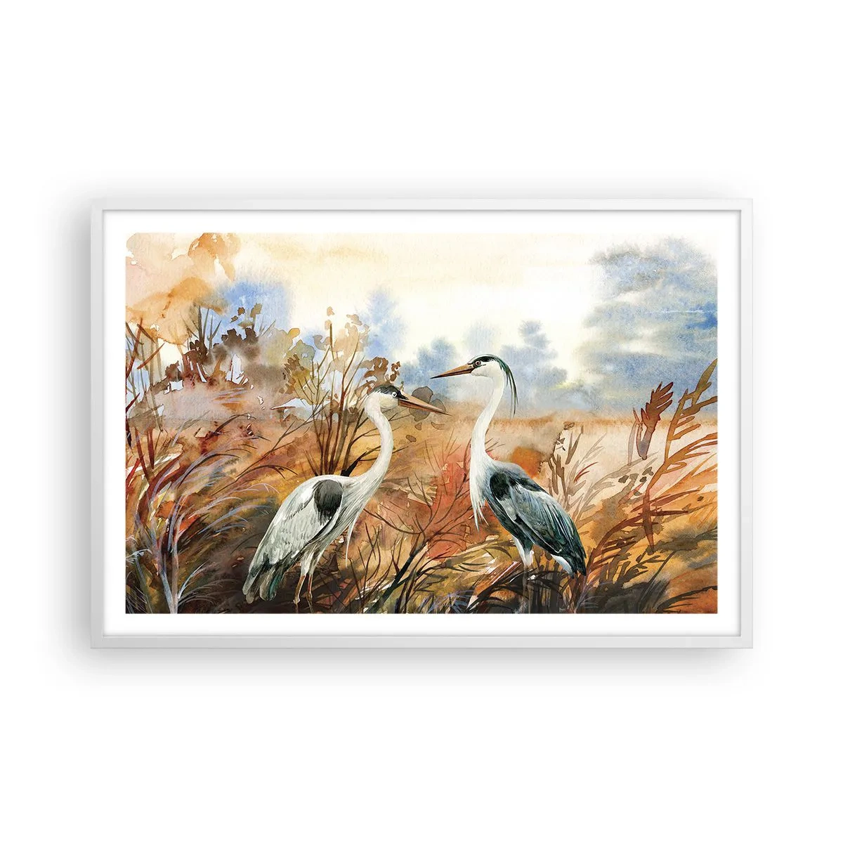 Plakat w białej ramie - Dokąd jesienią? - 91x61 cm