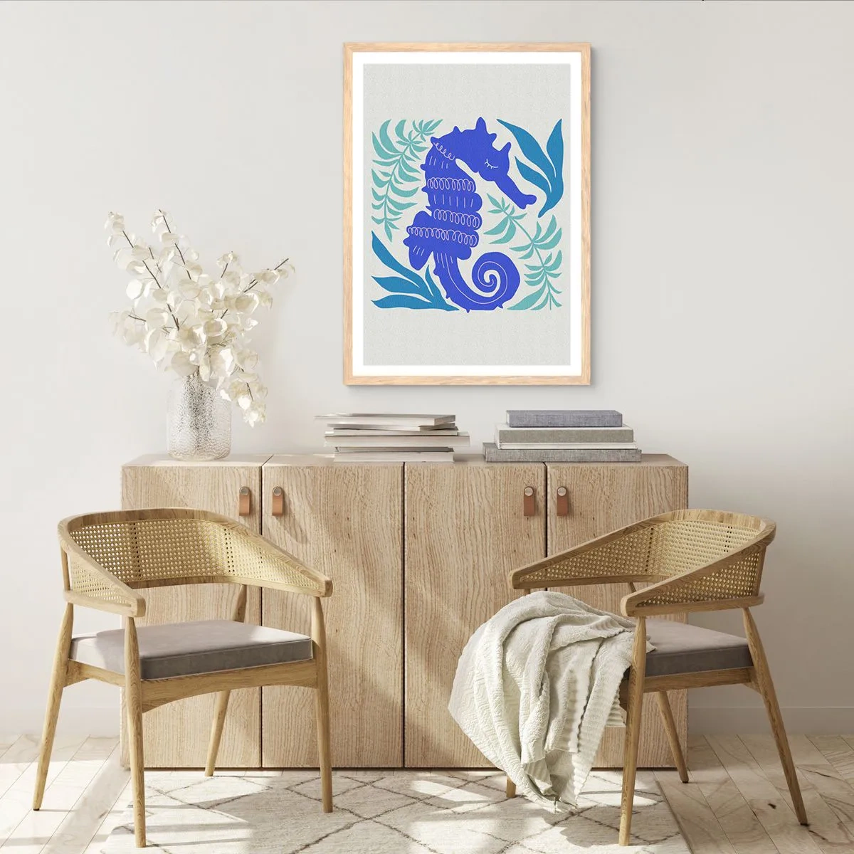 Plakat w ramie jasny dąb - Na podwodnej łące - 70x100 cm