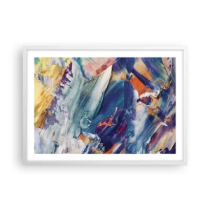 Plakat w białej ramie - Zamęt koloru - 70x50 cm