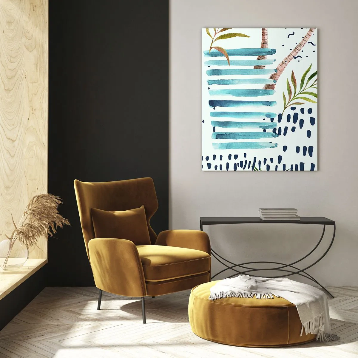 Obraz na szkle - Wakacje pod palmami - 50x70cm - Wakacje pod palmami - Nowoczesna dekoracja ścienna do salonu, kuchni i sypialni ARTTOR