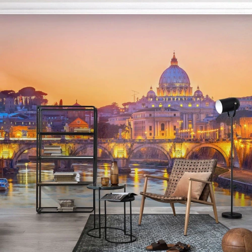 Fototapeta Samoprzylepna Deluxe Sticker - Zmierzch nad Wiecznym Miastem - Miasto, Rzym, Architektura - 250x175 cm