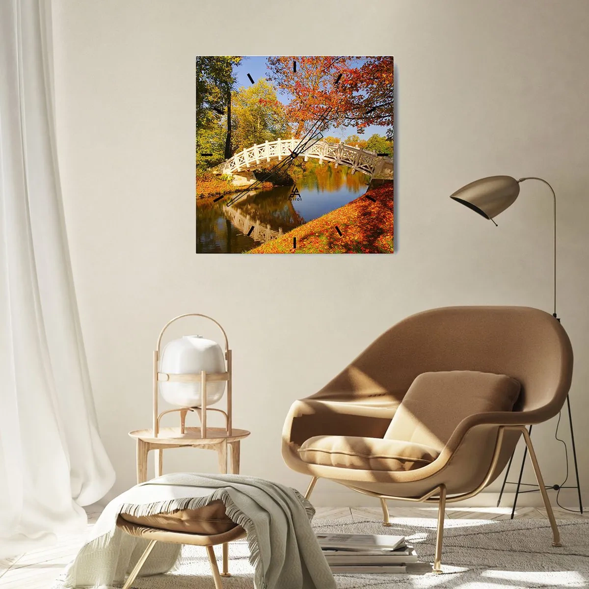 Zegar ścienny - Na białym mostku westchnień - 30x30 cm