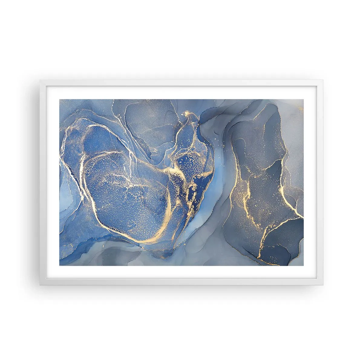 Plakat w białej ramie - Złoty pył - 70x50 cm