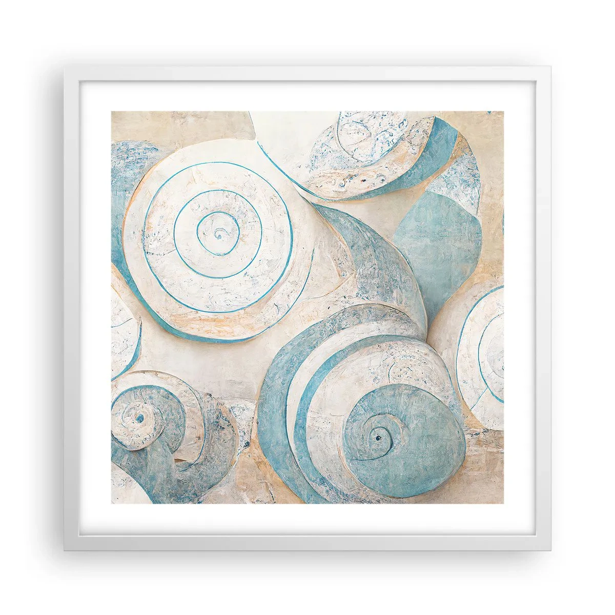 Plakat w białej ramie - Co kryje muszla? - 50x50 cm