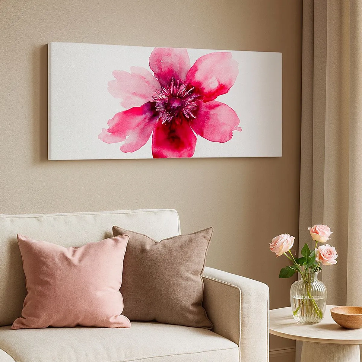 Obraz na płótnie - Karminowy wonny pocałunek - 100x40 cm