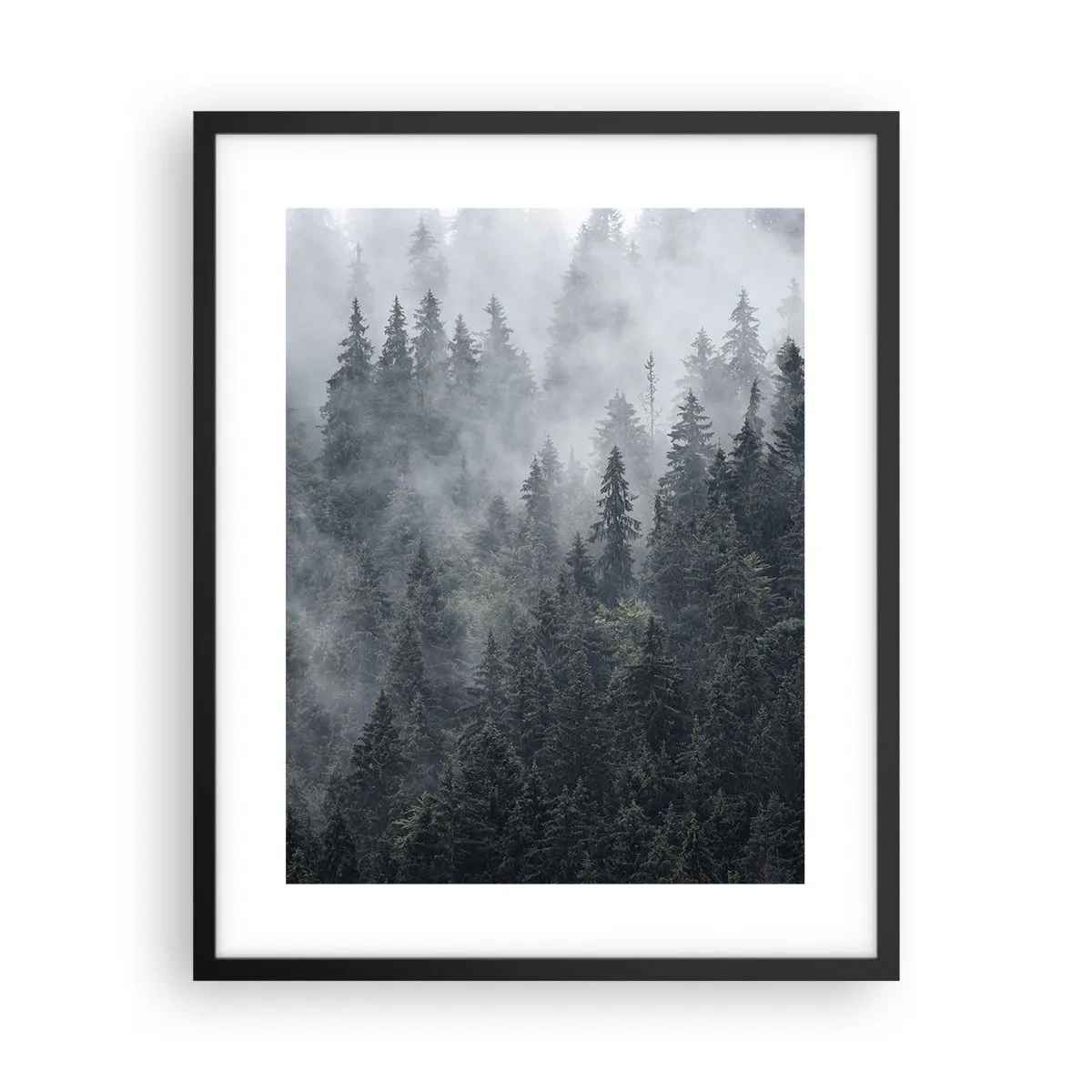 Plakat w czarnej ramie - Leśny świt - 40x50 cm