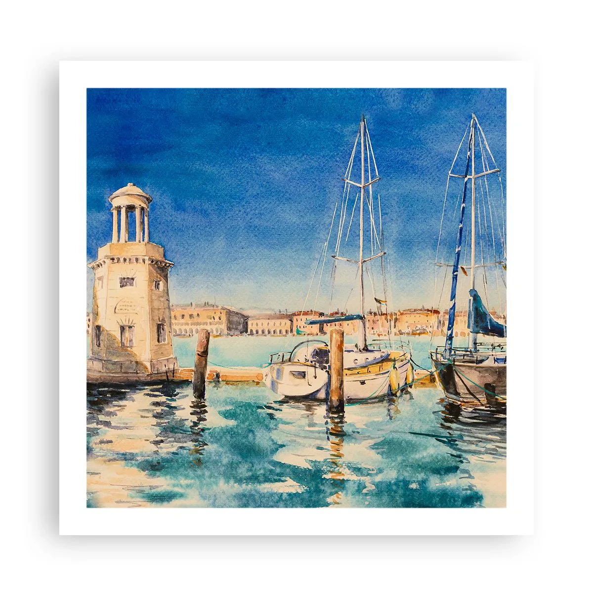Plakat - Słoneczna laguna - 60x60 cm