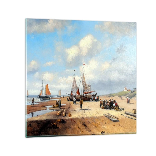 Obraz na szkle - Po udanym połowie - 40x40 cm