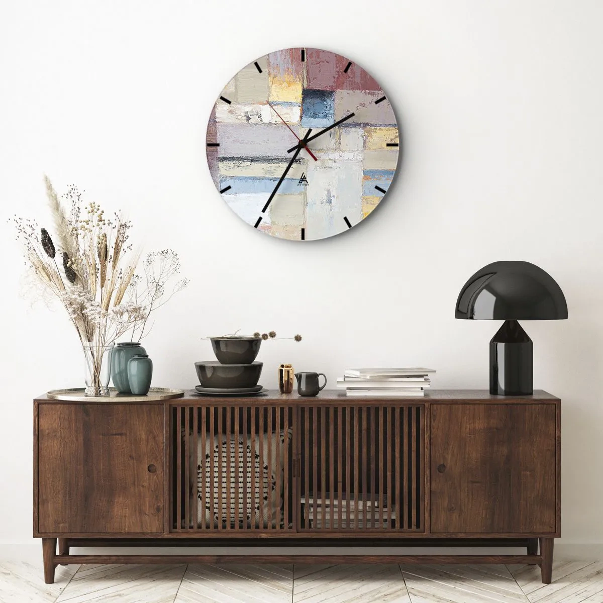 Zegar ścienny - Spokój geometrii - 40x40 cm