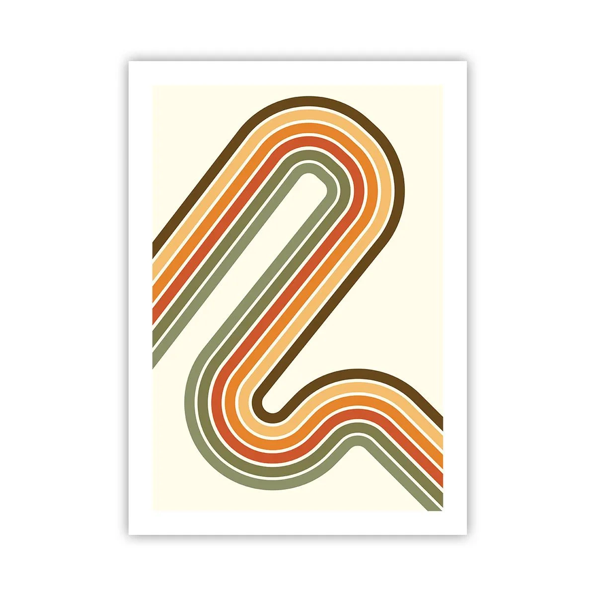 Plakat - Kolorowe linie w stylu retro - 50x70cm - Zygzakiem do celu - Nowoczesna dekoracja ścienna do salonu, kuchni i sypialni ARTTOR