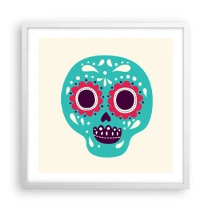 Plakat w białej ramie - Życie – zabawa aż do śmierci - 50x50 cm