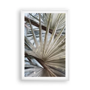 Plakat w białej ramie - Wachlarze w tropikach - 61x91 cm