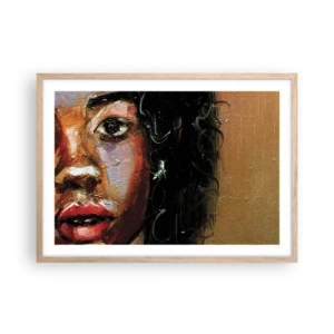 Plakat w ramie jasny dąb - Czerń i blask - 70x50 cm