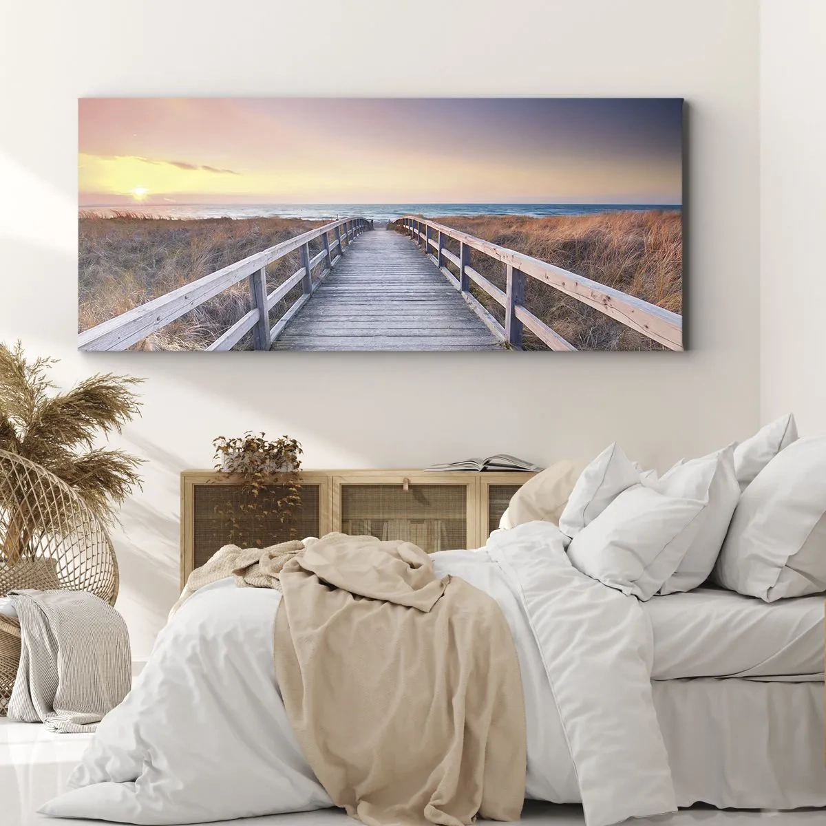 Obraz na płótnie - Bałtycka wieczorna zorza - 100x40 cm