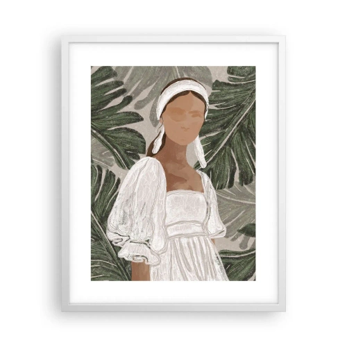 Plakat w białej ramie - Portret egzotyczny - 40x50 cm