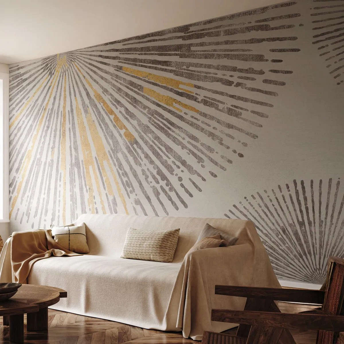 Fototapeta Premium Canvas - Uroda promienia - Minimalizm, Jasny, Linie - 250x175 cm