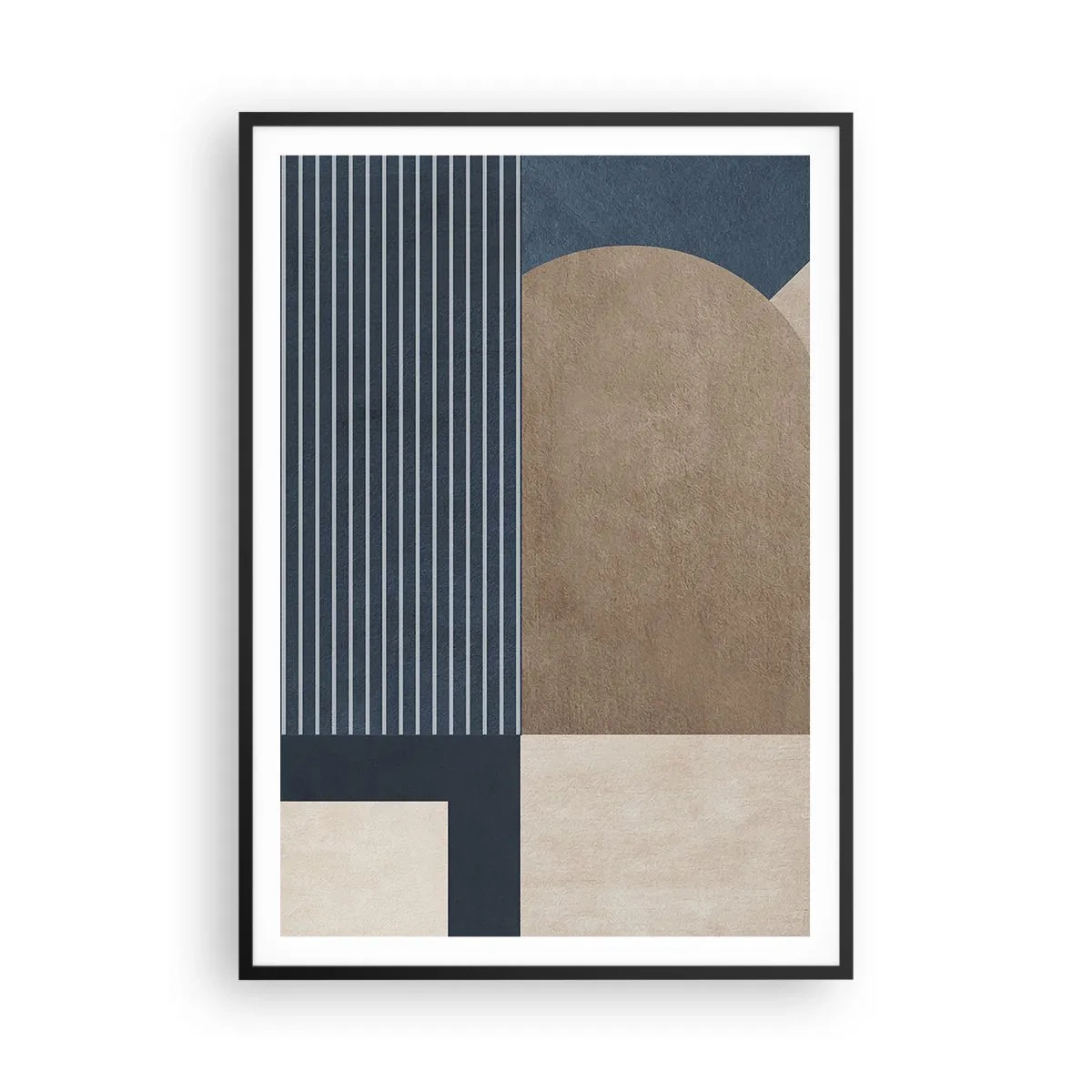 Plakat w czarnej ramie - Kompozycja prostoty i krągłości - 70x100 cm