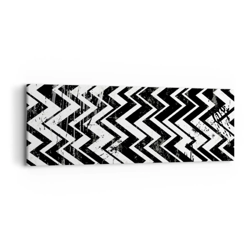 Obraz na płótnie - Zyg-białe, zag-czarne - 90x30 cm
