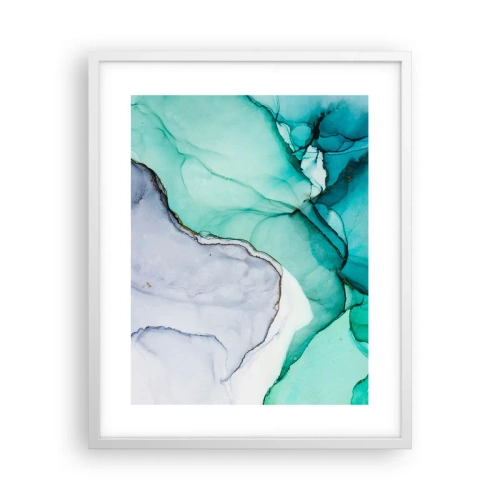 Plakat w białej ramie - Studium w turkusie - 40x50 cm