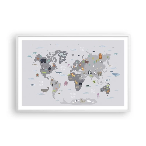 Plakat w białej ramie - Powiedz mi, skąd jesteś… - 91x61 cm