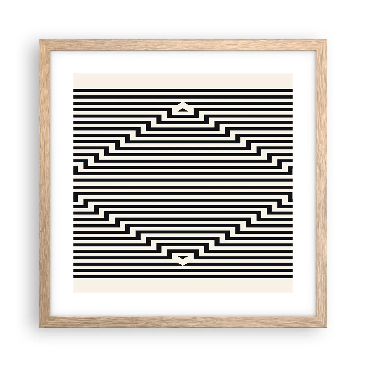 Plakat w ramie jasny dąb - Geometryczna iluzja - 40x40 cm