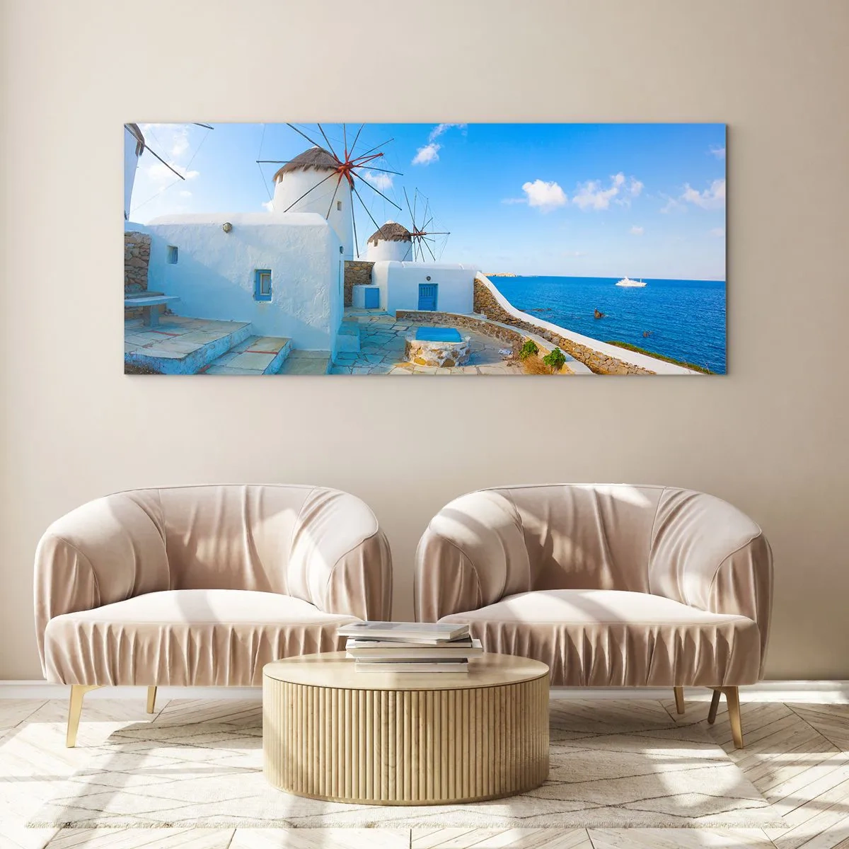Obraz na szkle - Błękitny wiatr od morza - 100x40 cm