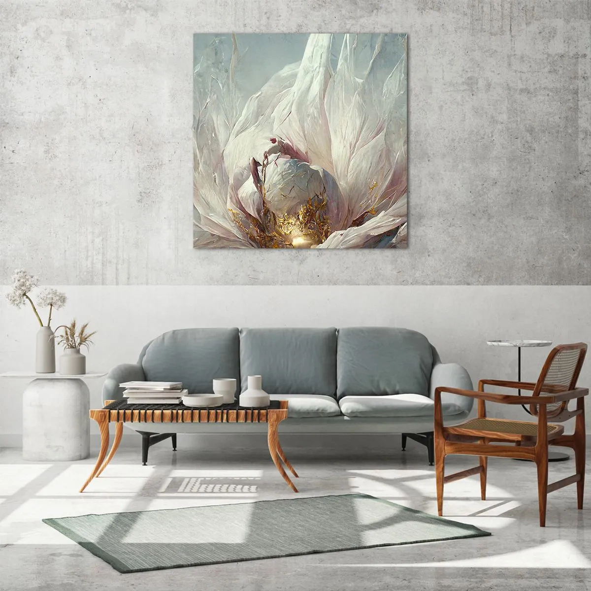 Obraz na szkle - Rozkwita raz na sto lat - 60x60 cm