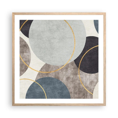 Plakat w ramie jasny dąb - Koło za kołem - 60x60 cm